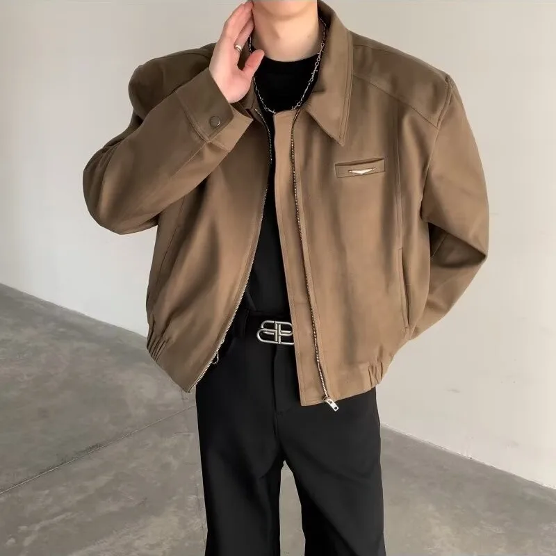 

Lapel Jacket Men's Autumn and Winter Coat High-end Black Versatile Men's Jacket