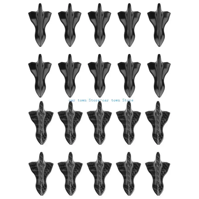 

RXJE 10Pcs Universal Rear Roof Shark Fins Spoiler Wing Car Roof Spoiler Bumper Spoiler Shark Fin Stickers
