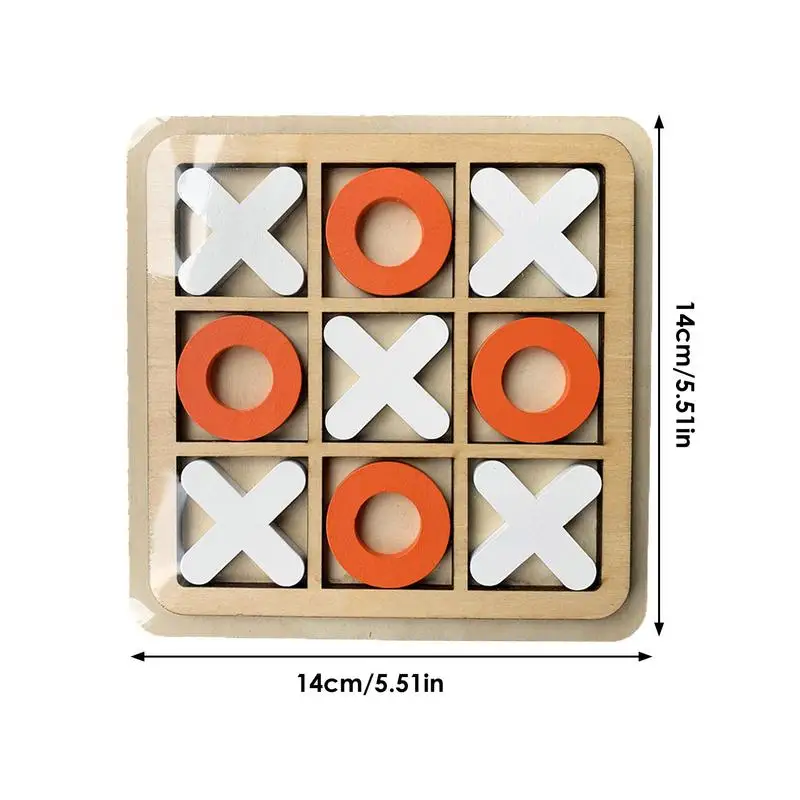 XO Game Wooden XO Board Coffee Table Decor Fun Games Educational Strategy Brain Puzzle Classic Interactive Toy For Kids Adults