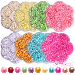 Colorful Pearl Beads Nail Mixed Size Flatback Half Round Pearls 2-10mm for Nail Art Supplies Decorations and DIY Crafts Design