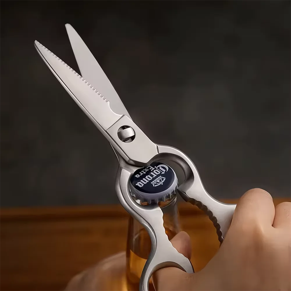 

Multifunctional Gourd Shape Kitchen Scissor Stainless Steel Rust-proof BBQ Scissor Removable Chicken Bone Scissor Fish