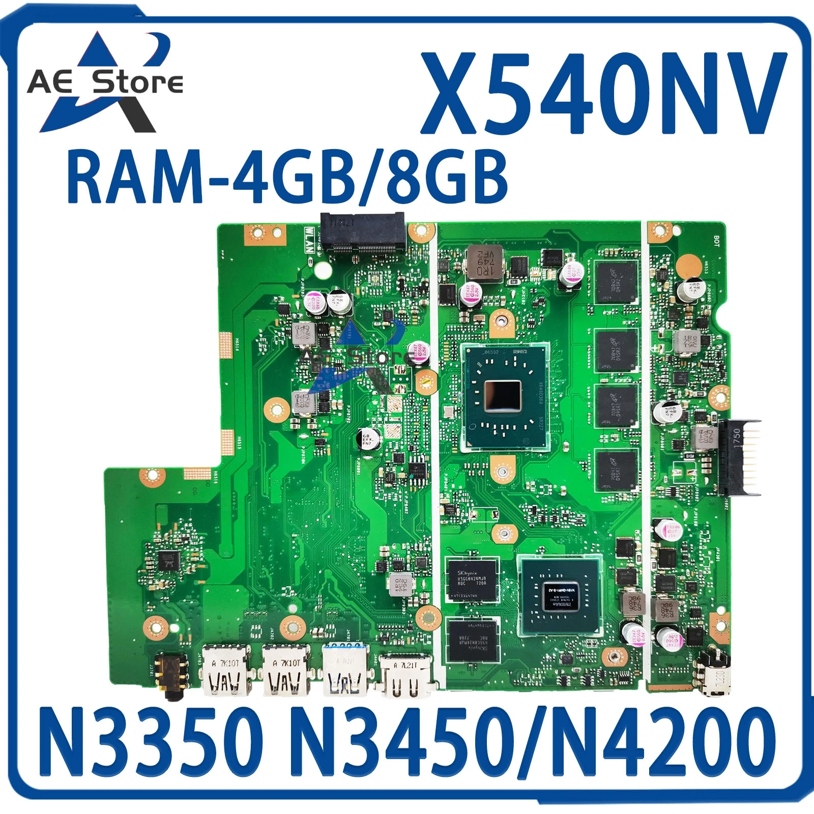 X540NV Mainboard X540N D540NV F540NV A540NV R540NV X580NV Laptop Motherboard N3350 N3450/N4200 920MX/V2G RAM-4GB/8GB