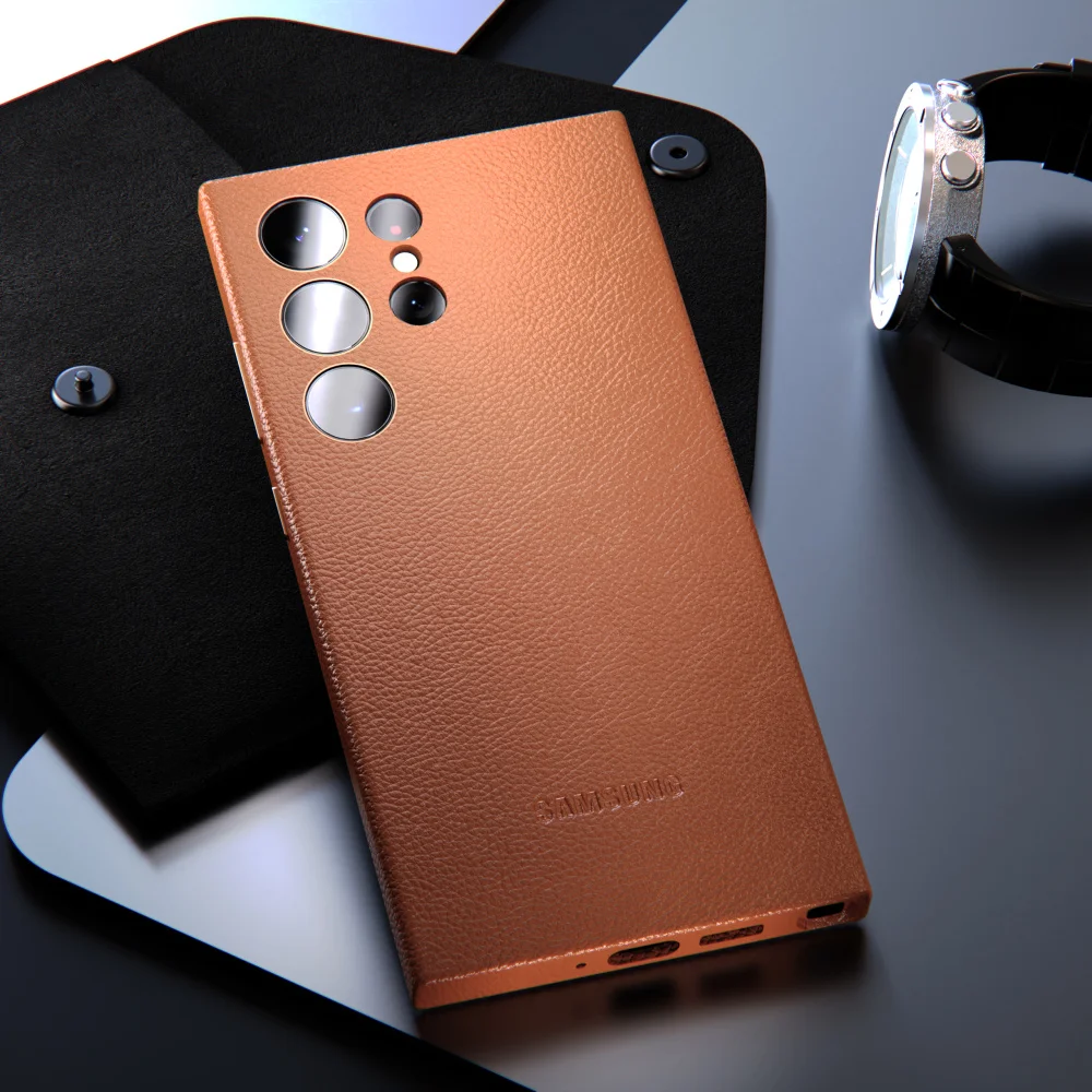 Originele lederen tas voor Samsung Galaxy S24 Ultra S24 FE Plus Luxe cover Schokbestendig Volledige beschermende schaal S24Ultra S24FE S24+