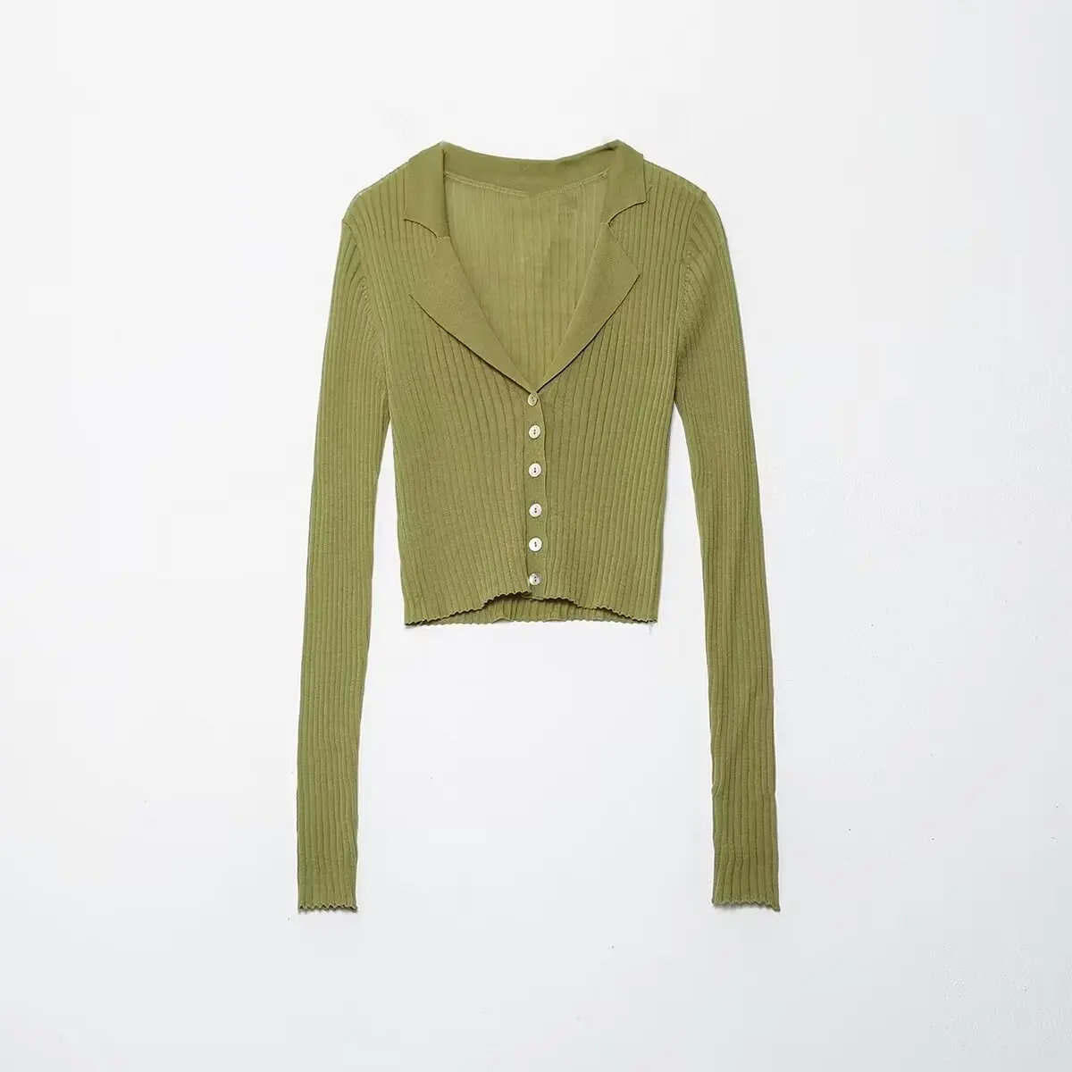 

ZAB Autumn New Women's Faion Knitted Fine Line Open Cardigan Versatile Casual Sle Street Wear Long Sve V-Ne Polyeste...
