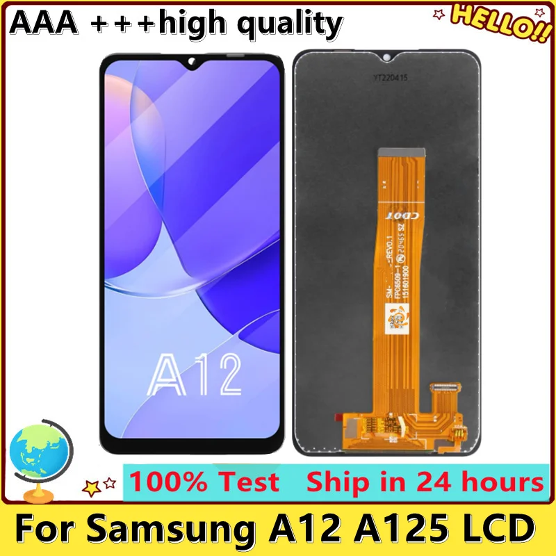 Tested  New  For Samsung A12 LCD A127F A127M A127U LCD Display Touch Screen Digitizer Assembly  Black With Frame   high quality