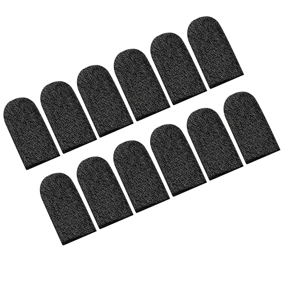 10Pcs Black Nylon Finger Covers Wear-Resistant Sweat-Proof Elastic Finger Sleeves for Adults Durable Game Accessories