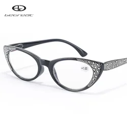 BEGREAT Diamond Cat Eye Reading Glasses Women Vintage Frame Multicolor Designer Fashion Presbyopic Eyewear Diopte+175 +225 +275