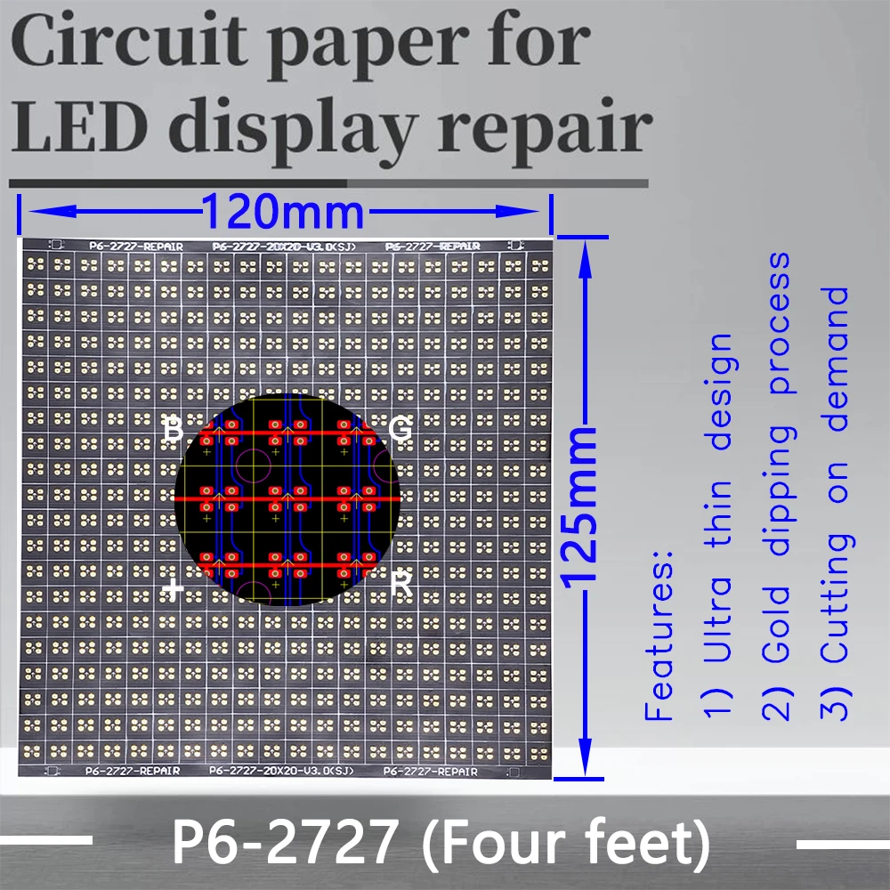 

P6-2727(FF) Circuit Paper，Four feet，120X125mm ,Used for repairing damaged PCB pads