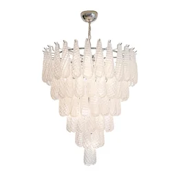 French Series E14 LED Home Deco Colorized Glass Leaf Hanging Lamps Pendant Light Suspension Luminaire Lampen For Living Room