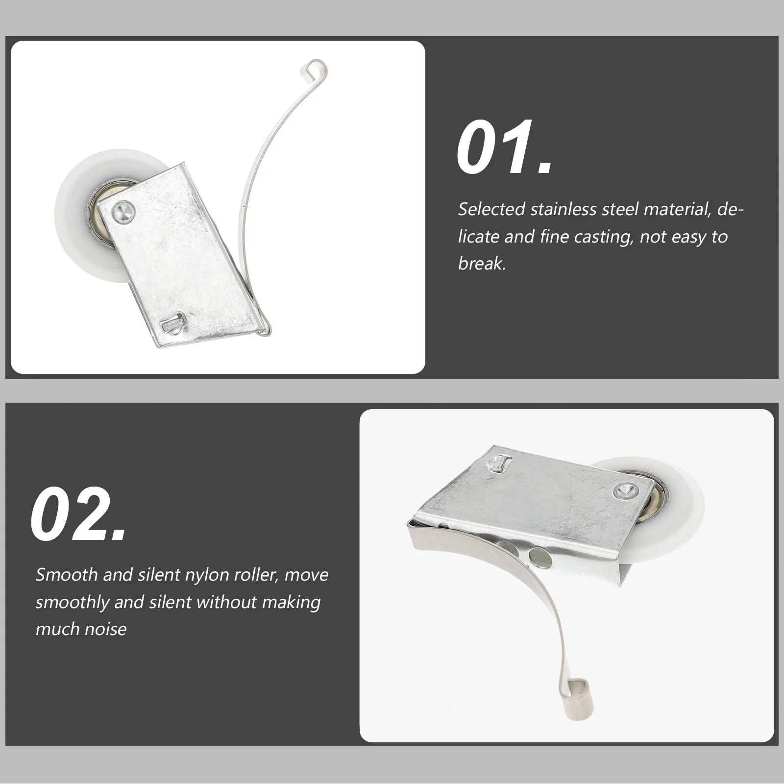 

4 комплекта, ролик для раздвижной двери шкафа, гладкий бесшумный подшипниковый шкив из нержавеющей стали для двери шкафа, фурнитура для направляющей для шкафа