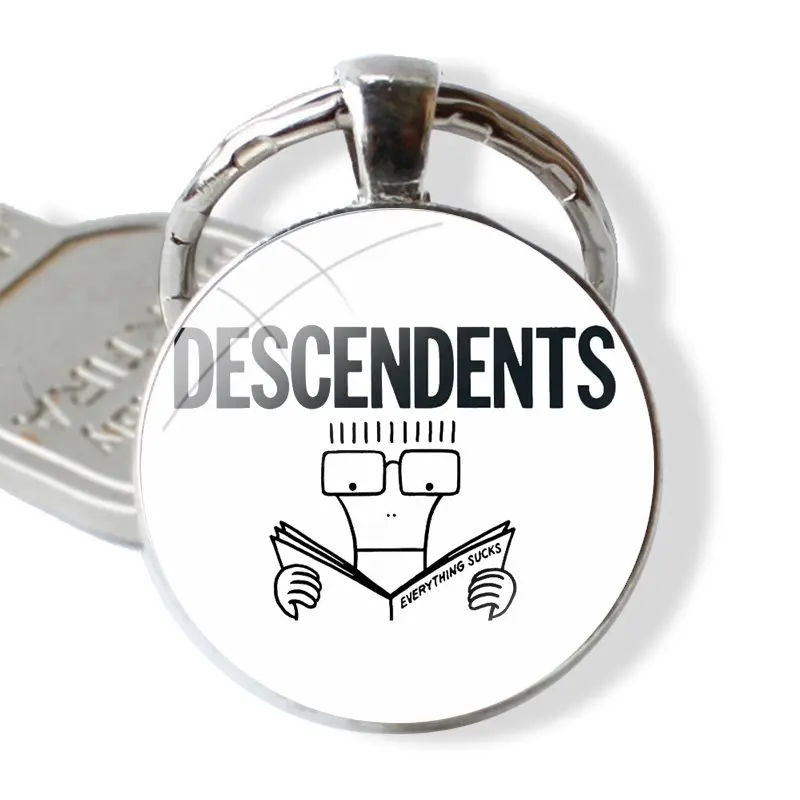 Descendents Keychain Handmade Glass Cabochon Key Ring Holder Pendant Key Chains