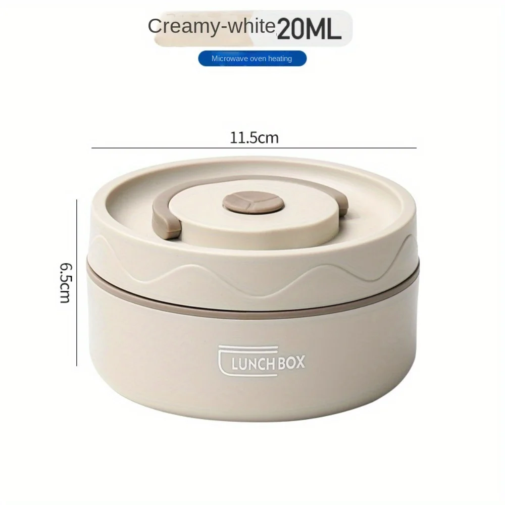 Stainless Steel Insulated Lunch Box Insulated Bucket Microwave with Lid Round Food Grade Bento Lunch Box