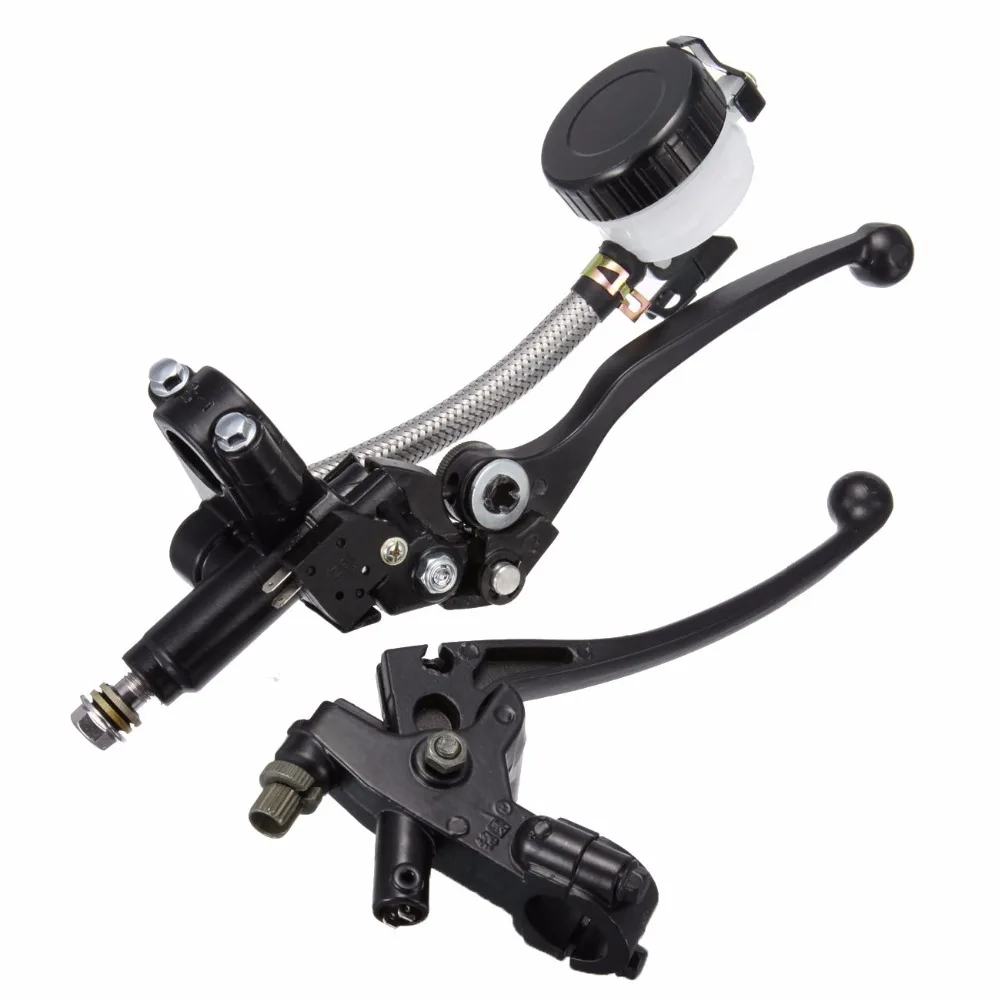 

Aluminum 22mm Hydraulic Cylinder Master Reservoir Brake Lever Cable Clutch Handle Set Universal For 250CC to 500CC Motorcyle