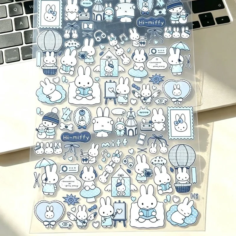 Blues Miffy Cute Rabbit Stickers Decorative Handbooks, Mobile Notebooks, Earphone Cases view 3