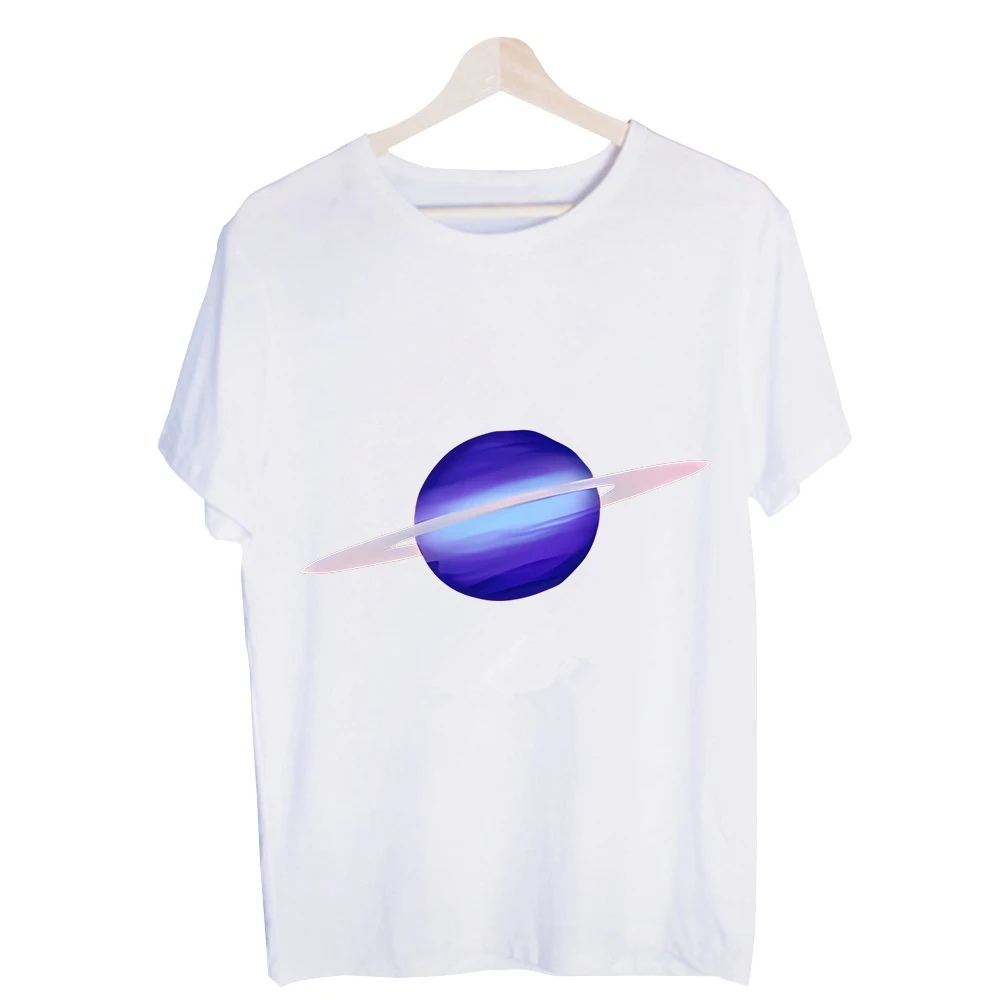 Men's Purple Planet with Rings Graphic Tee, Short Sleeve Crew Neck T-Shirt for Casual Daily Wear and Summer Outfits