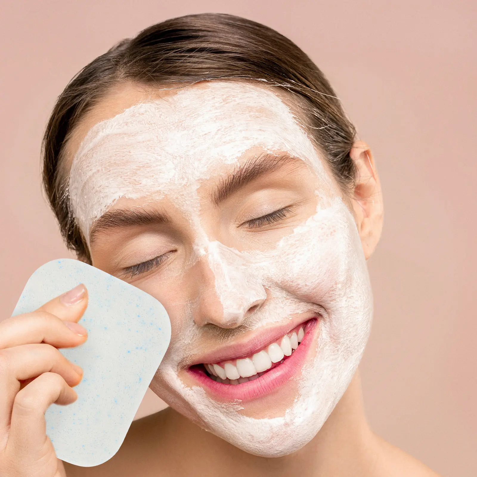 1 Conjunto de Esponja Facial de PVA Multifuncional para Limpeza e Esfoliação Suave Diária para Todos os Tipos de Pele Portátil