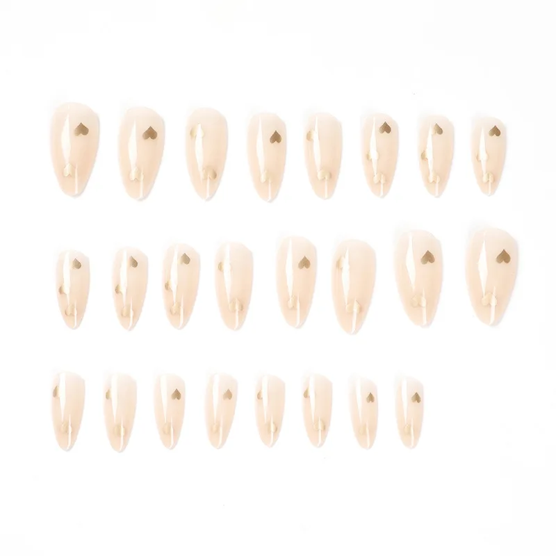 

.Miemie Design 24-Piece ABS Reusable False Nails Medium Ellipse Heart Pattern for Finger Application