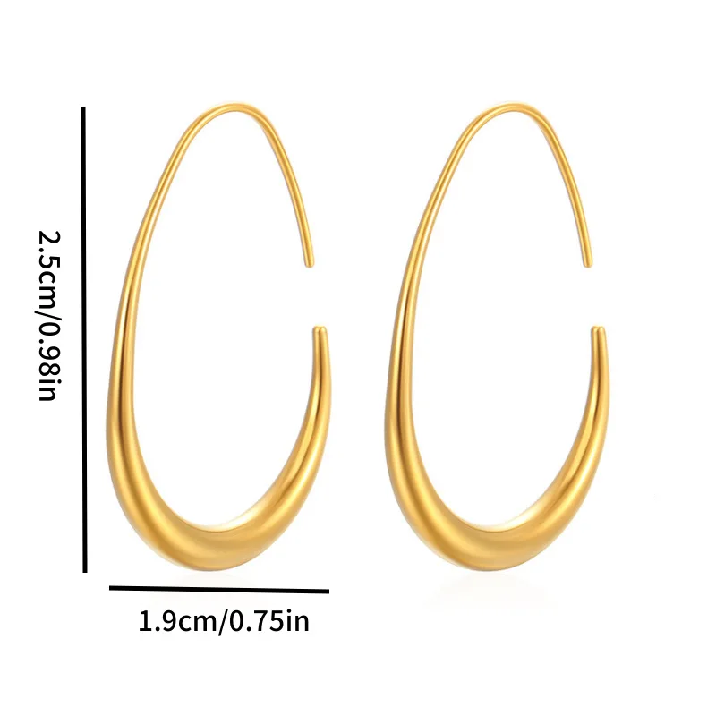 حار فريد تصميم هندسية البيضاوي هوب أقراط للنساء تصميم بسيط أقراط مجوهرات الزفاف اكسسوارات بالجملة