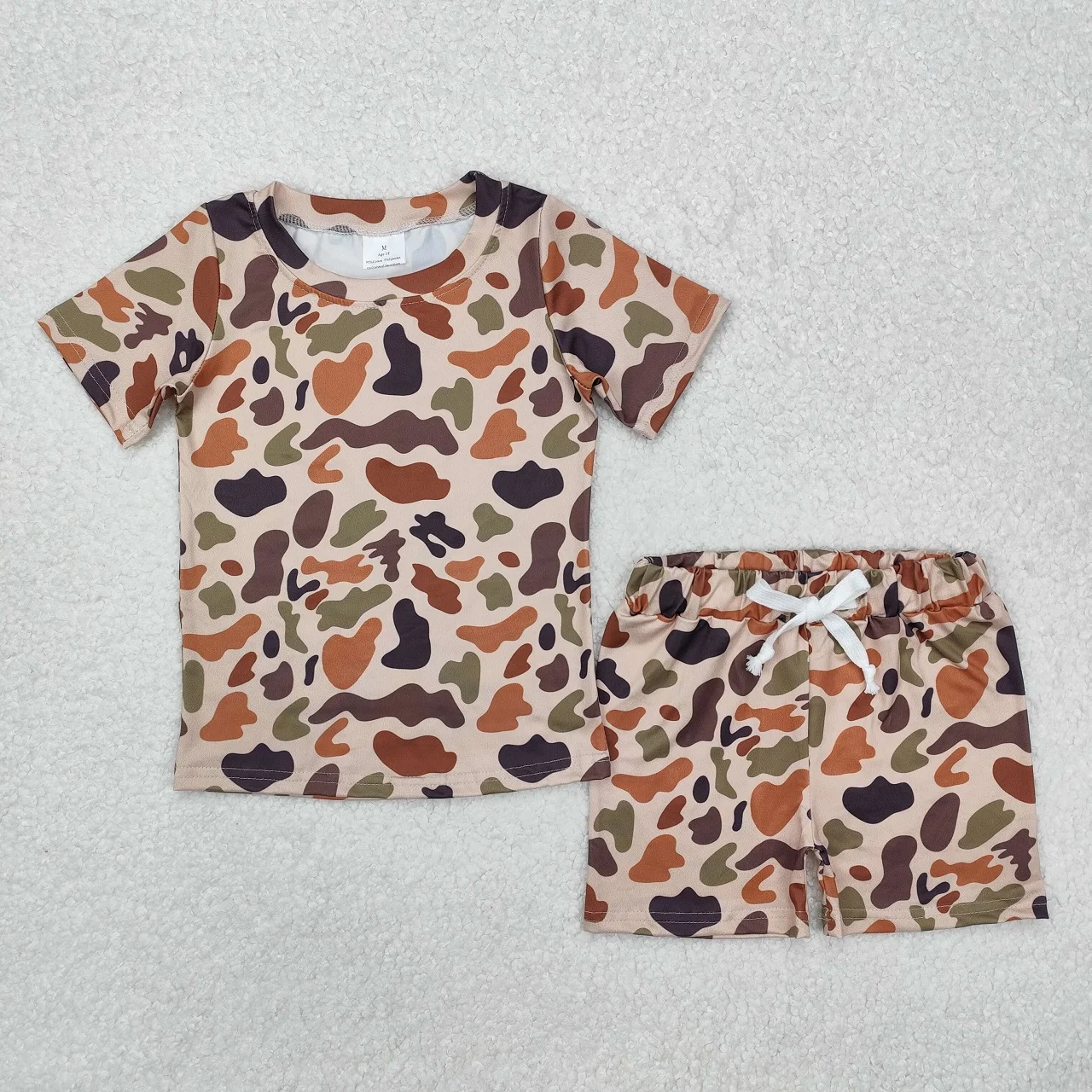 

Wholesale Toddler Brown Pajamas Baby Boy Clothes Outfit Children Camo Short Sleeves Summer Shirt Tee Tops Shorts Infant Sets