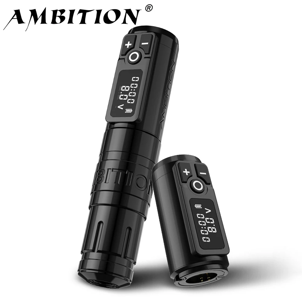 

Ambition Storm Wand Wireless Tattoo Machine Pen Coreless Motor 2400mAh Capacity Battery Direct Drive Fast Charge for Body Artist