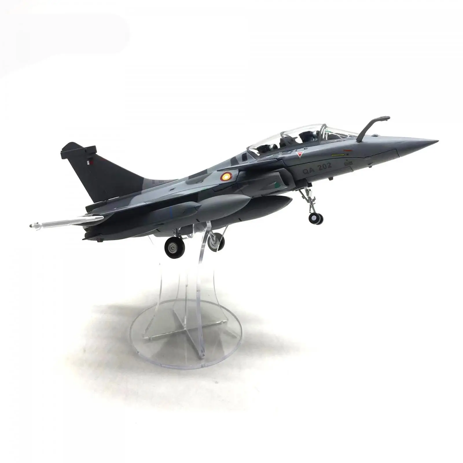 1:72 Rafale B Diecast Fighter Model Ornament Streamlined Body with Display Stand for Bookshelf Bedroom TV Cabinet Home Office