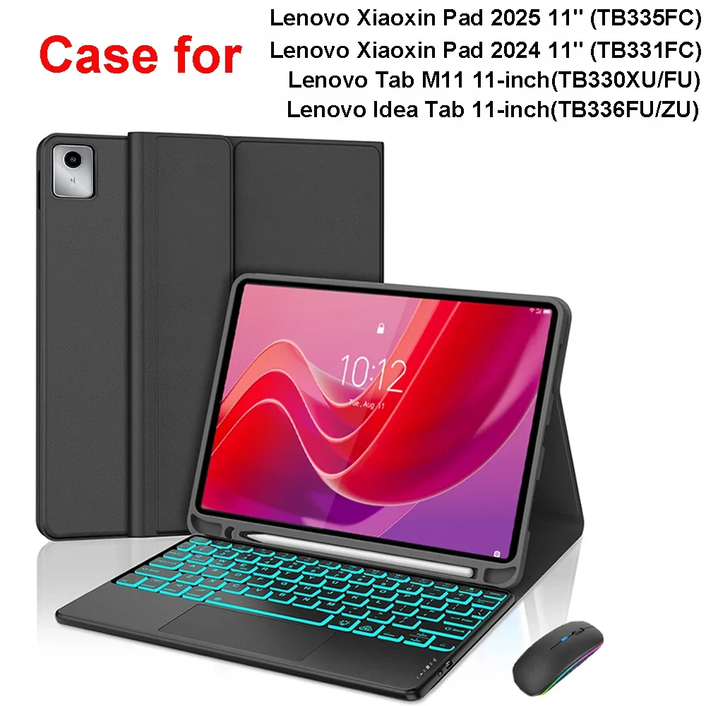 

Case for Lenovo Tab M11 11inch,Bluetooth Keyboard cover for Xiaoxin Pad 11 in 2024/2025,for Lenovo Idea Tab 11 Smart Stand Cover