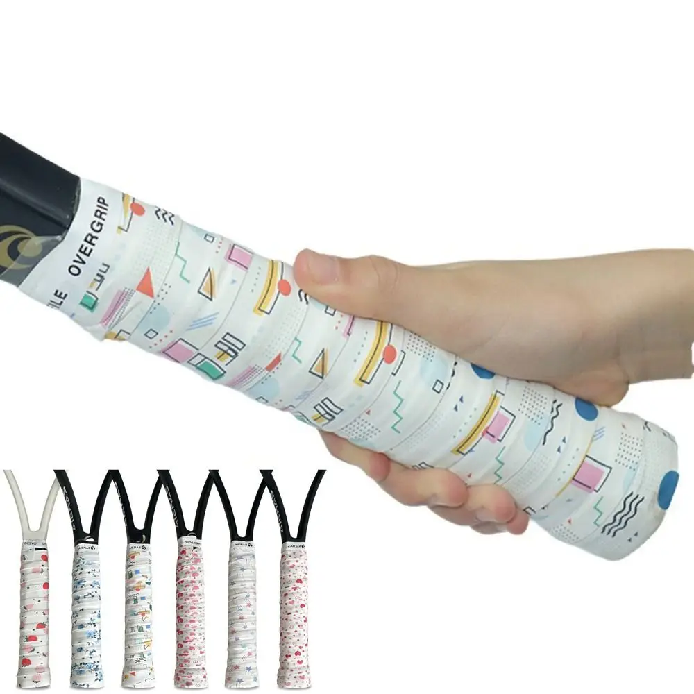 3D Printed Surface Tennis Badminton Grip Tape Soft Touch Sweat Absorbent Quickly Self-adhesive Grip Anti-slip Quick-dry