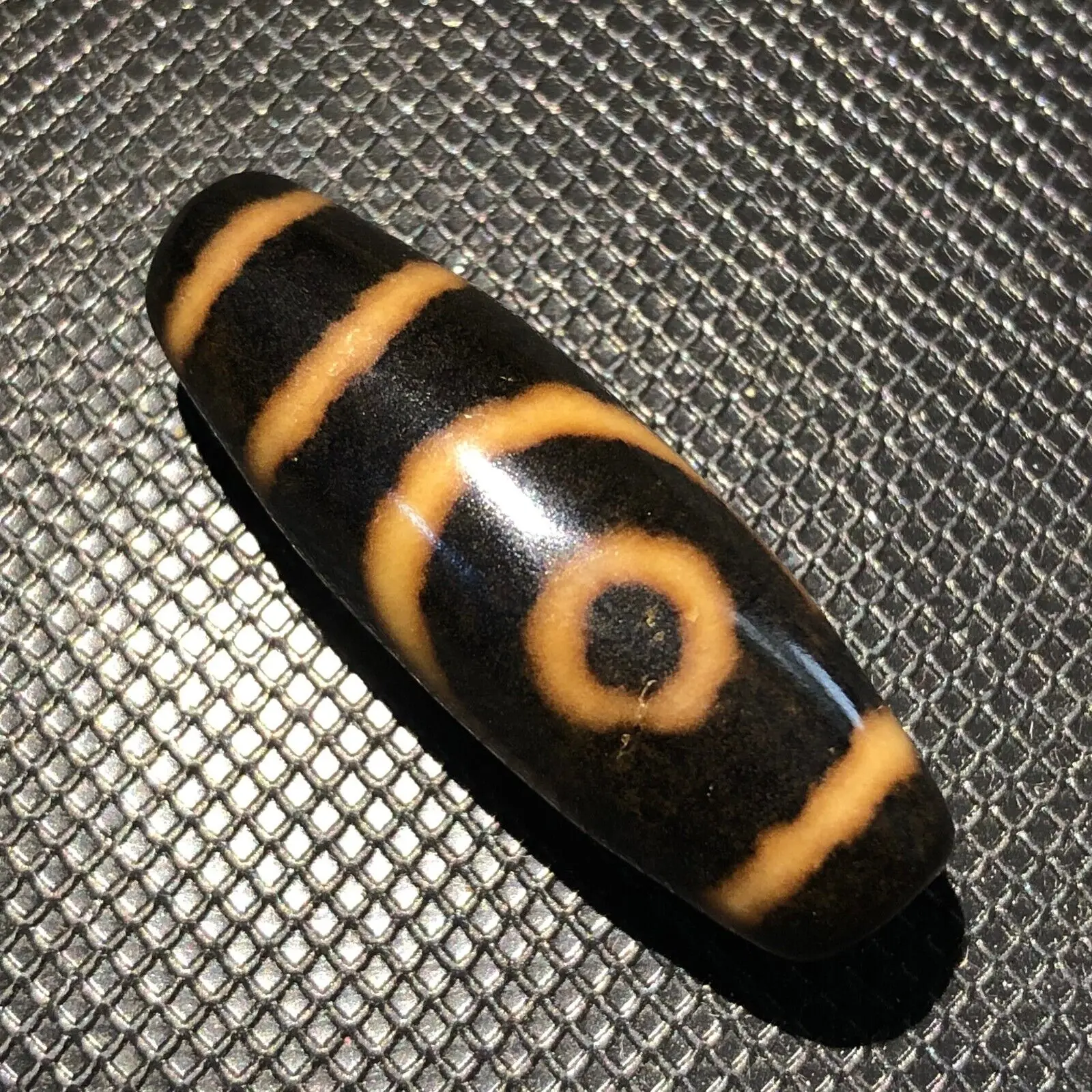 Unique Magic Power Tibetan Old Agate Ivory Color 2Eye totem dZi Bead 13*39mm