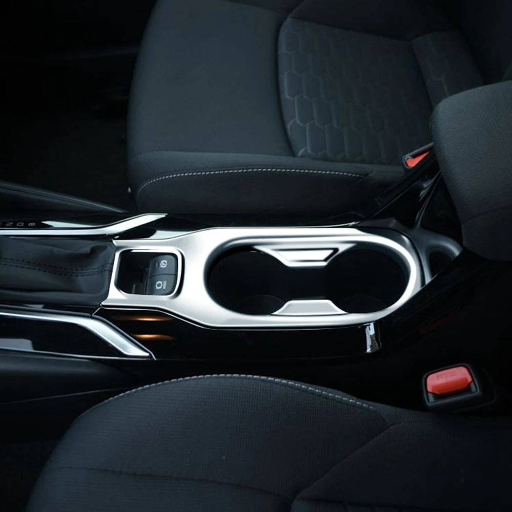 سيارة فضي مركز وحدة التحكم كوب ماء حامل غطاء الديكور ، ملصقات تشذيب لتويوتا كورولا كروس