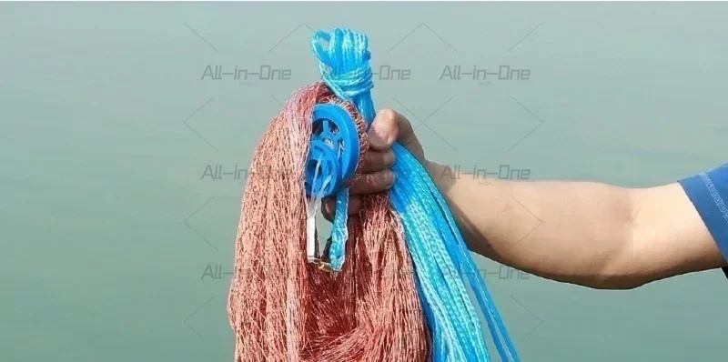 4.2M-7.2M Fishing Net Upgraded Korean Small Mesh Hole Steel Chain Sinkers Hand Cast Net Easy Throw Fishing Net Fishing Tools