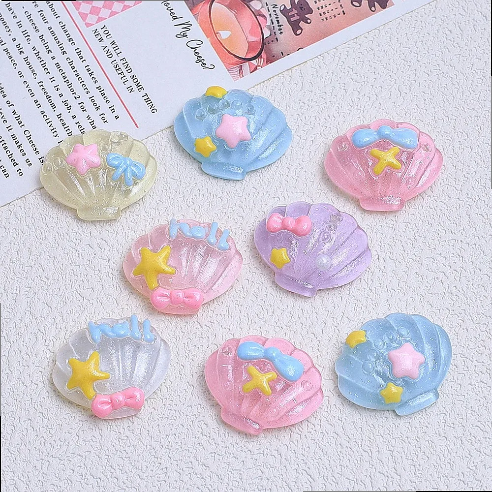 100pcs Cute Simulated Mini Shell Resin Flatback Cabochon Miniature DIY Craft for Phone Case Hairpin Keychain Earrings Scrapbook