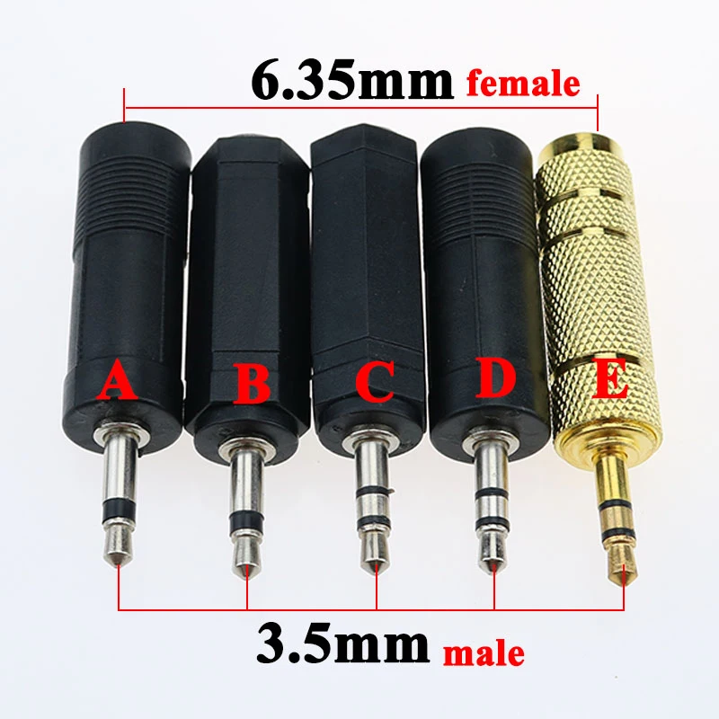 6.35mm Female Plug to 3.5mm Male 2Pole 3 Pole Connector Headphone Amplifier Audio Adapter Microphone AUX 6.3 3.5 mm Converter