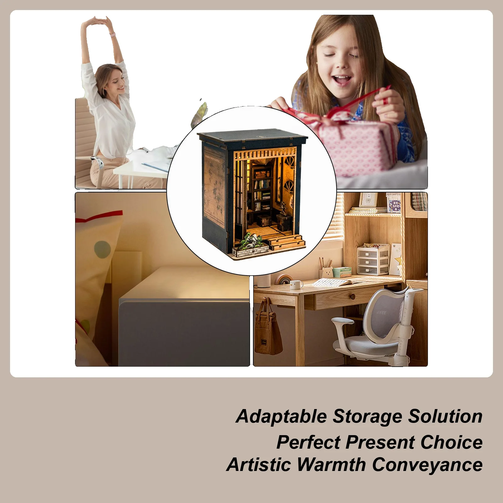 

DIY Miniature House Kit Wood Japanese Style Table Decor Mini Doll House Set for Adults Collectors Holiday Birthday Family