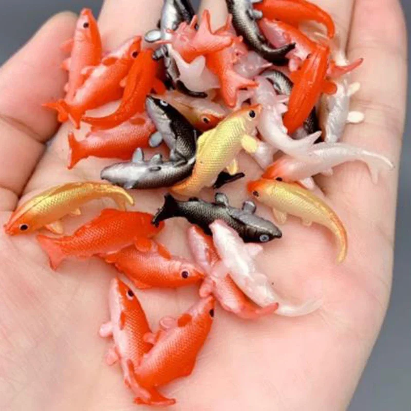 

5pcs Dollhouse Miniature Model Fish Carp Simulation Animals For Kids Toys DIY Decorative Goldfish Figurines Home Decor