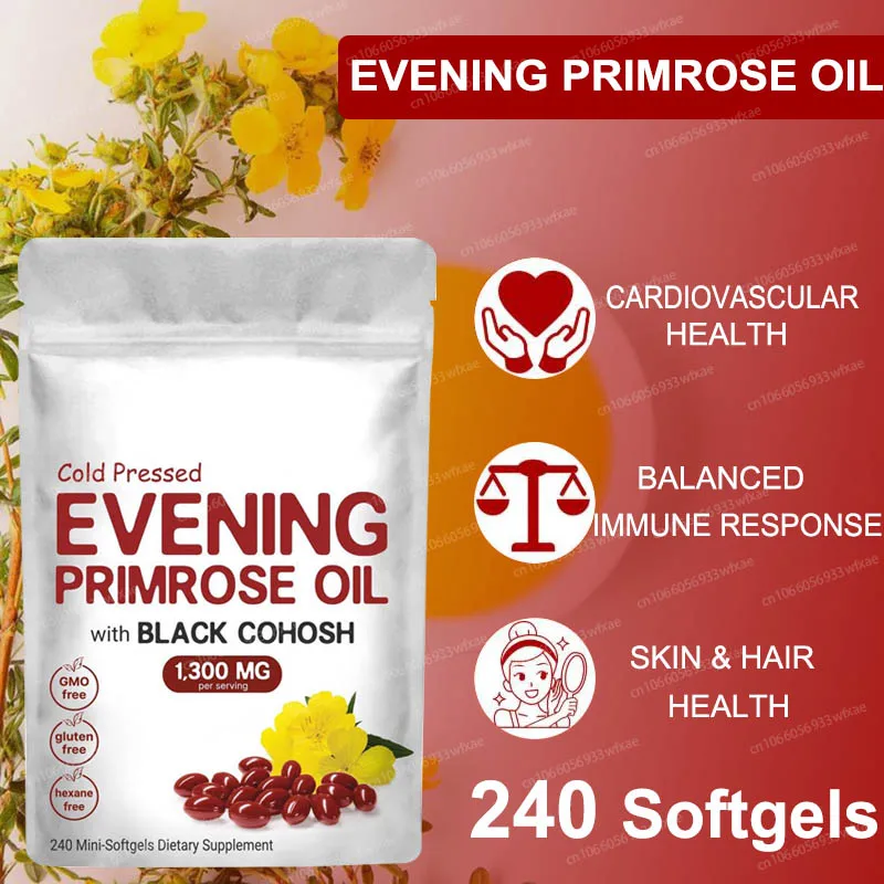 

Вечернее приписное добавление, масло холодного прессования, способствующее здоровью кожи и волос, поддерживающее Hormony, баланс, против старения, 240 мягких таблеток