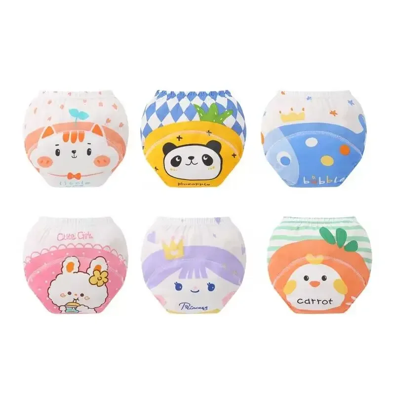 4pc/Lot Baby Cotton Training Pants Panties Waterproof Cloth Diapers Reusable Toolder Nappies Diaper Baby Underwear