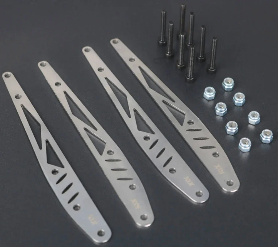 KYX Racing Stainless Steel Rear Trailing Arm Plate Protector Tie Rod Guard Upgrades Parts for 1/10 Rc Crawler Axial RBX10 RYFT