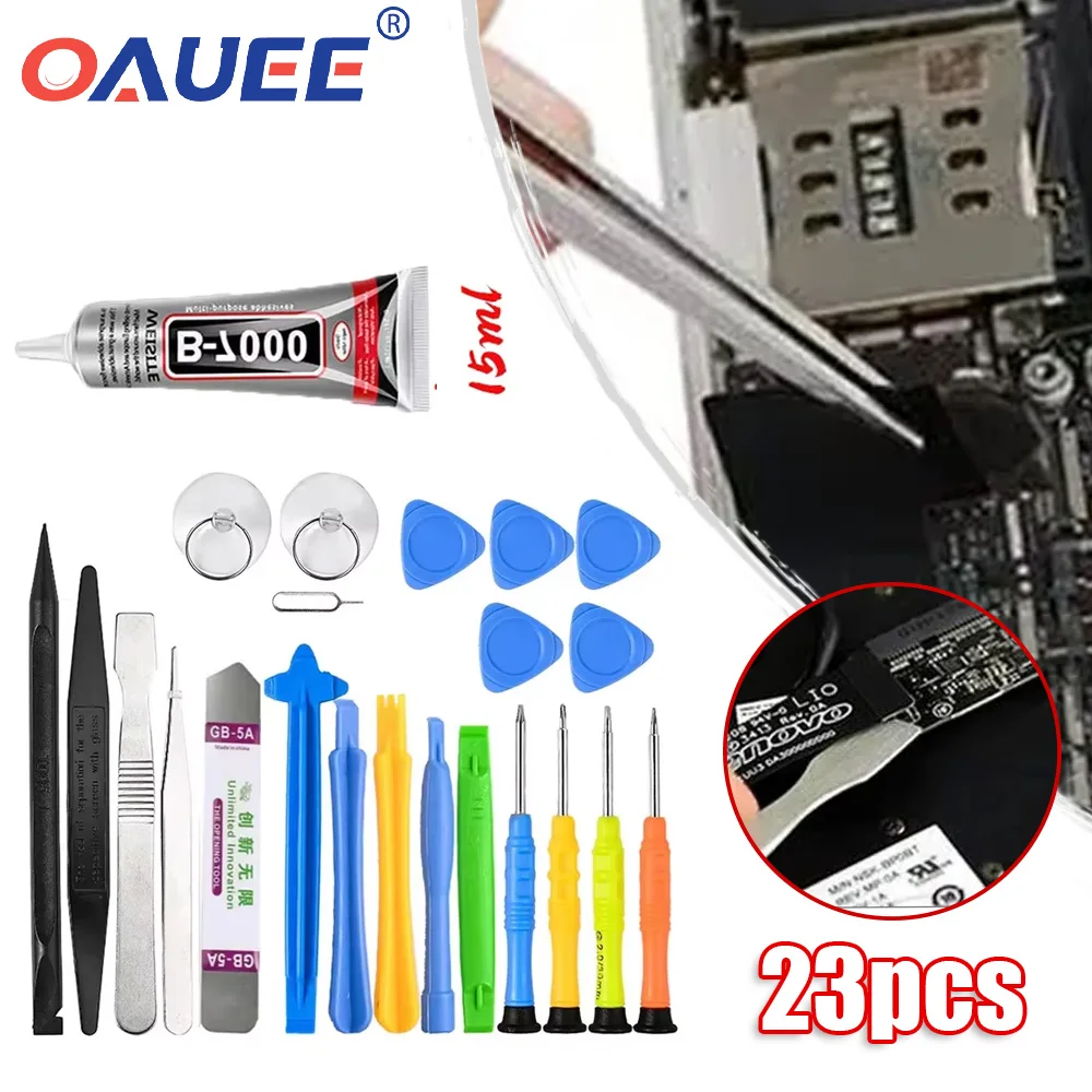 23PCS Mobile Phone Repair Tools Screen Repair Disassemble Screwdriver Set for iPhone X 14 13 12 8 7 6S  Hand Tool Glue Kit