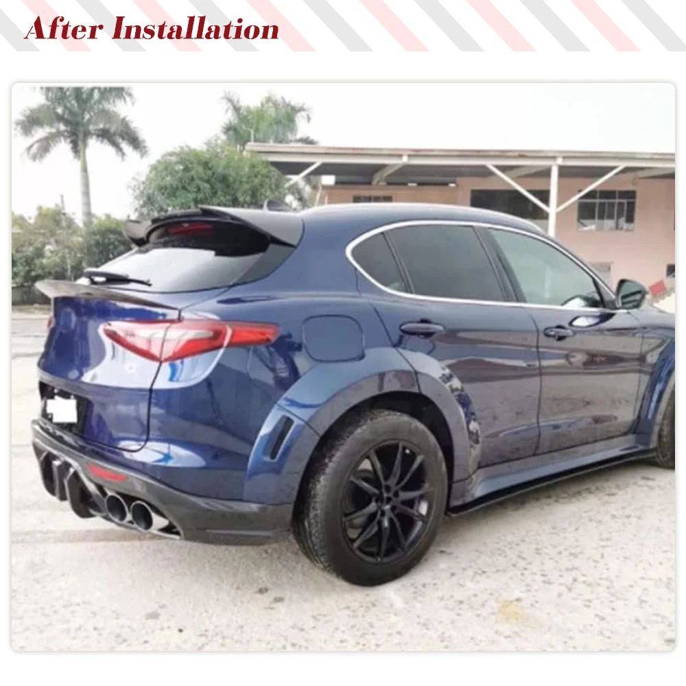 Dry Carbon Car Rear Wing Trunk Spoiler for Alfa Romeo Stelvio Sedan 4 Door 2017-2021 Rear Trunk Boot Lip Racing Spoiler