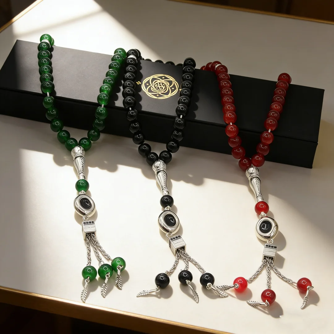 Imitation Agate 10mm 33‑Bead Prayer Beads, Premium Gift Box Set, Smooth Hand‑Held Bracelet, Chanting Rosary, Gift‑Giving Kit