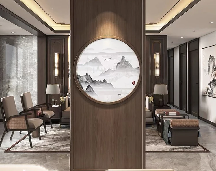 

Entrance to the door, screen partition, living room, new Chinese-style solid wood porch, simple household entrance to block the