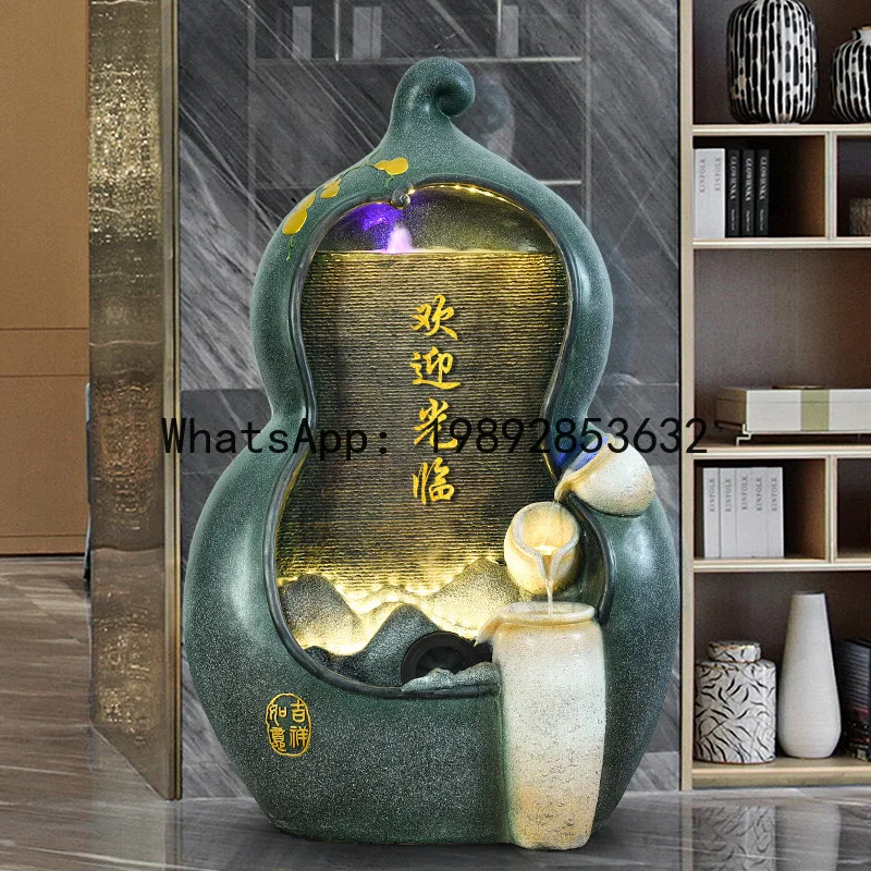 LYY Auspicious Gourd Water Flow Ornament Living Room Decoration Wealth-Bringing Water Feature New Chinese Style Fountain