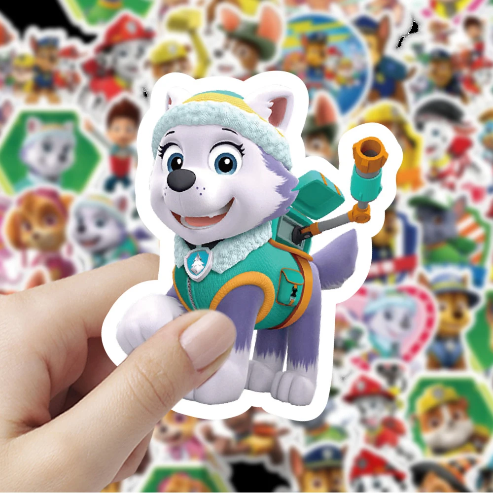 Cool Cute Anime Paw Patrol Adesivos, Decalques dos desenhos animados, DIY Scrapbook, Laptop, Phone Case, Decoração Adesivo para Brinquedos Infantis, 10 Pcs, 30 Pcs, 60Pcs