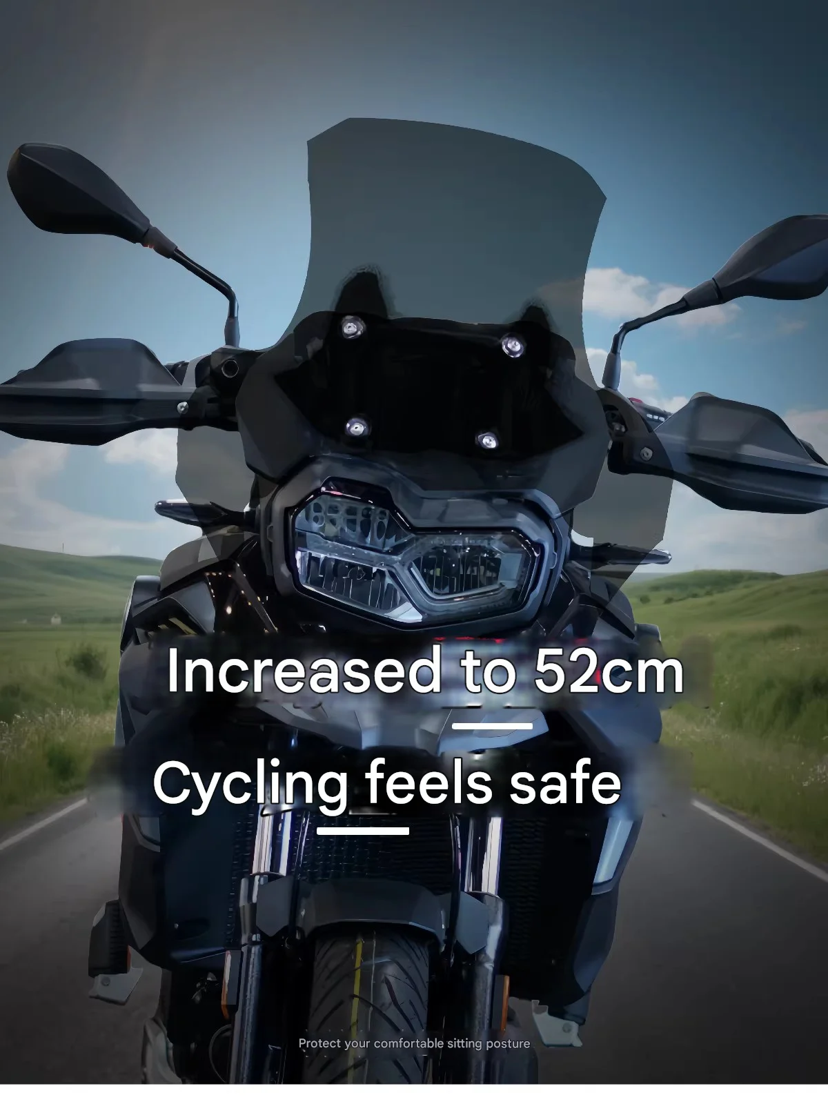 Premium Wide Front Wind Deflector for BMW F800GS 2025, OEM Fit, Reduce Wind Buffeting