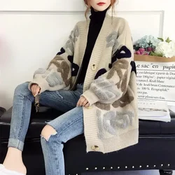 Knit Tops for Woman Red Cardigan Women's Sweater Anime Long Clothing Y2k Vintage Korean Fashion Cashmere 2024 Style Trend Korea