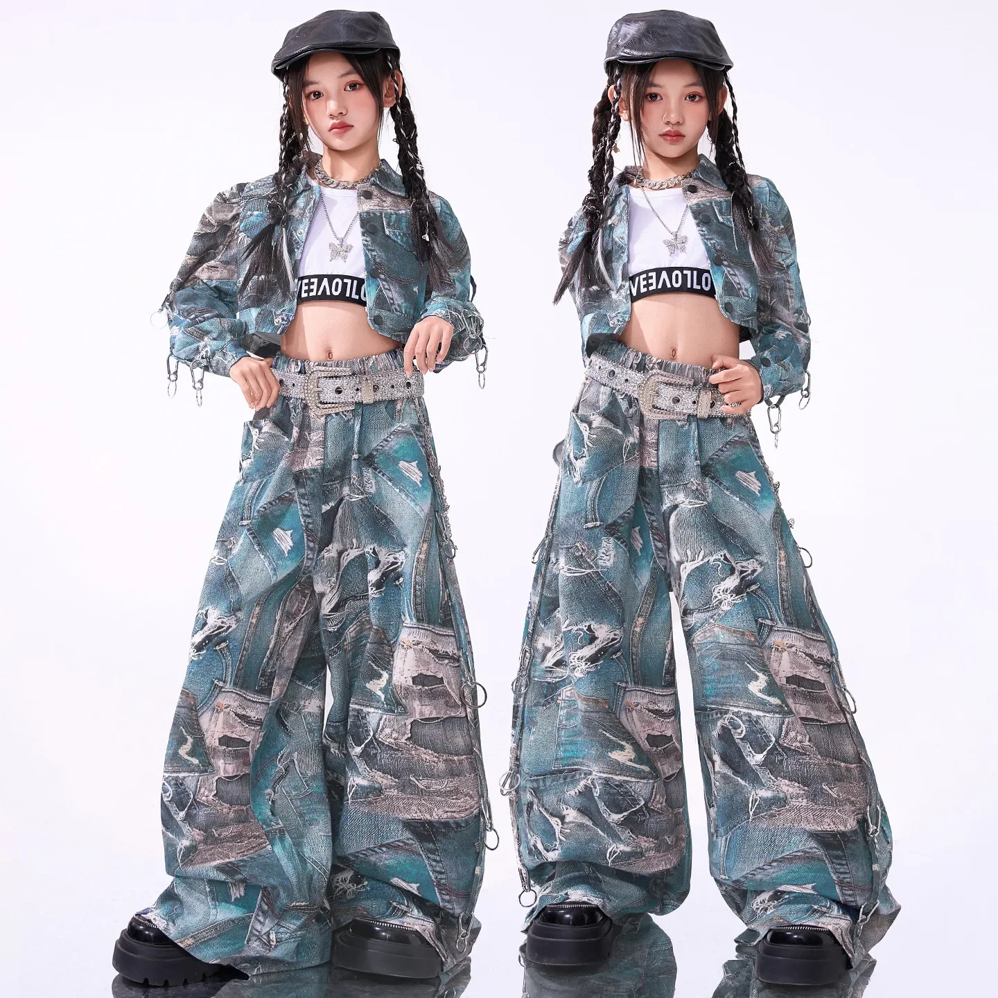 

New Girl Group Street Dance Runway Performance Costumes,Girls' Jazz Dance Costumes, Children's Hip-hop Performance Costumes
