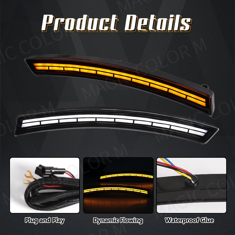 LED Side Marker For Honda CRV CR-V 2023 2024 Car Wheel Arch Eyebrow Light Front Fender Driving Turn Signal White Yellow Blue 12V