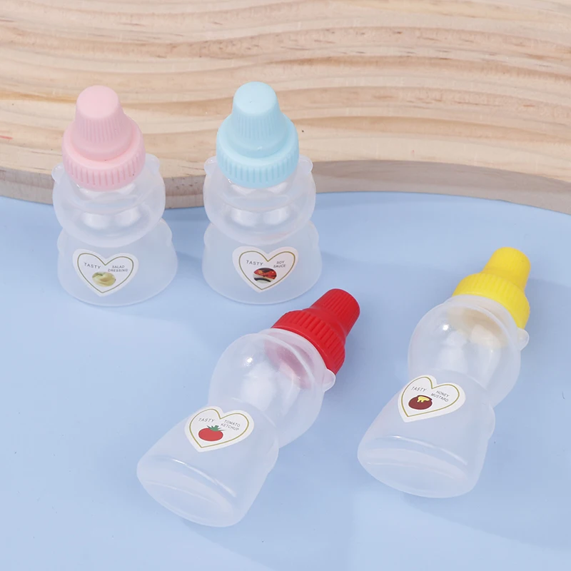 1/4Pcs Mini Portable Small Sauce Container Tomato Gravy Boat Salad Dressing Oil Spray Bottle Ketchup Honey Mustard