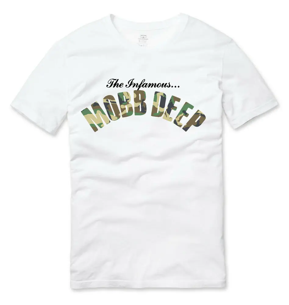 Mobb Deep The Infamous Camo Detail Hip Hop T Shirt White