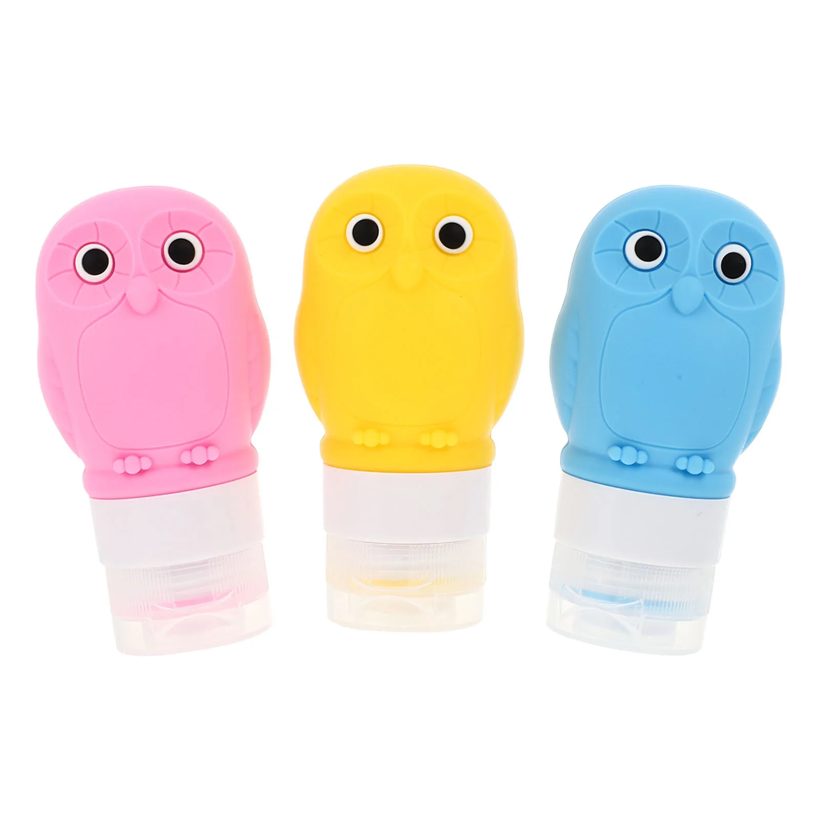 3 Stuks Uil Reizen Sub Flessen Lotion Dispensers Lekvrij Samendrukbare Shampoo Containers Draagbare Toilettas Opslag